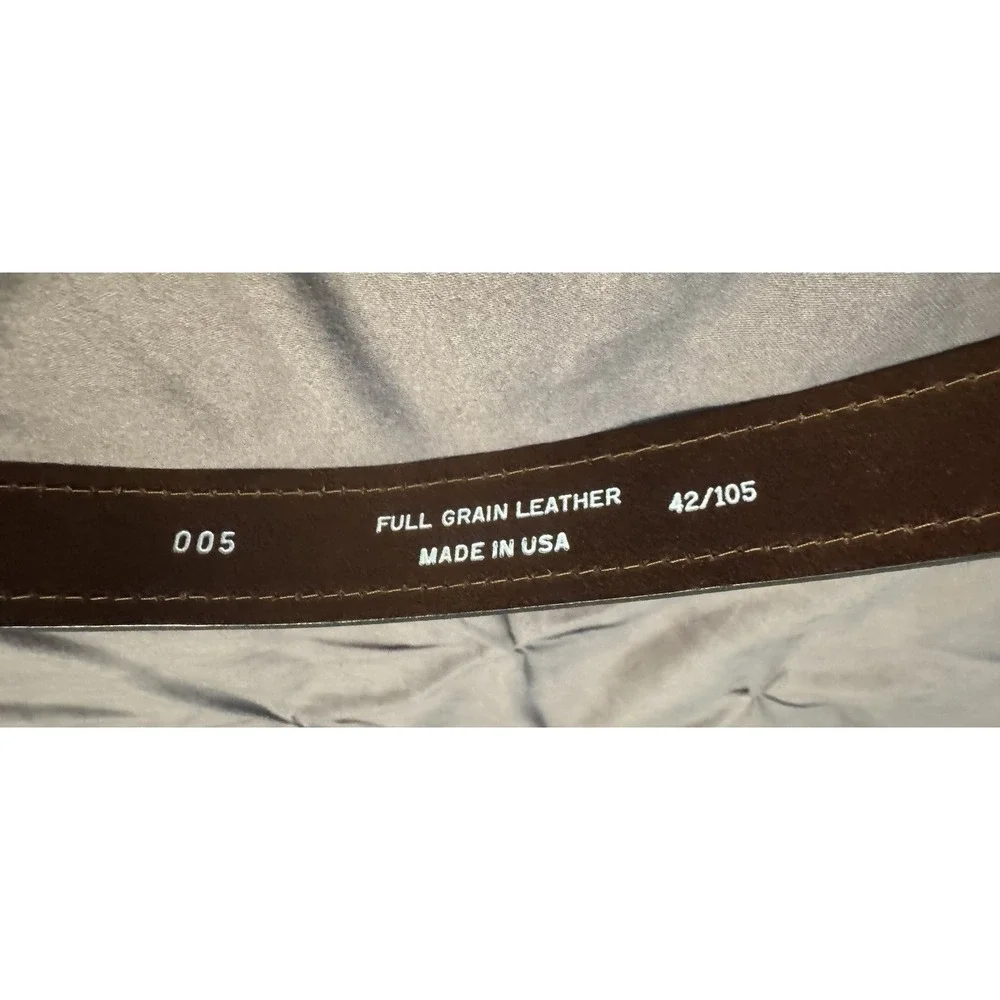 Men's Brown Leather Belt Size 42 Made In U.S.A.